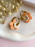 Pampilles FLORETTE doré ou blanche éclats dorés - boucles d’oreilles interchangeables