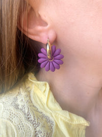 Pampilles APPOLINE violine ou cassis - boucles d’oreilles interchangeables
