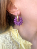 Pampilles APPOLINE violine ou cassis - boucles d’oreilles interchangeables