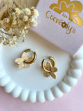 Pampilles TIARÉ beige doré ou corail - boucles d’oreilles interchangeables