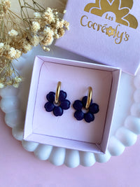 Pampilles THAÏS prune - boucles d’oreilles interchangeables