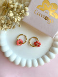 Pampilles FLORETTE couleur corail - boucles d’oreilles interchangeables