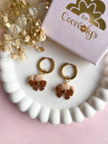Pampilles DAKOTA chapeau cowgirl rose ou marron - boucles d’oreilles interchangeables