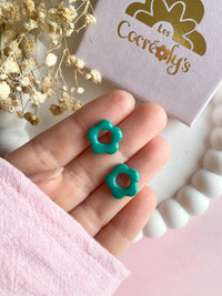 Pampilles FLORETTE framboise ou vert émeraude - boucles d’oreilles interchangeables