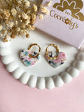 Pampilles INAYA motifs toucan hibiscus - boucles d’oreilles interchangeables