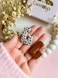 Puces d’oreilles pendante MATHILDE réversibles, motif léopard