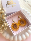 Pampilles AXELLE tournesol - boucles d’oreilles interchangeables