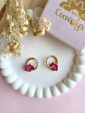 Pampilles FLORETTE métallisées, réversibles - boucles d’oreilles interchangeables