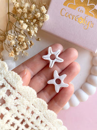 Pampilles MONA petite étoile de mer réversibles couleur coquillage ou pêche - boucles d’oreilles interchangeables