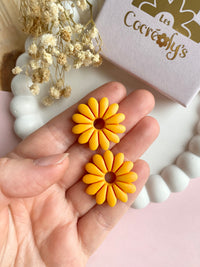 Pampilles APPOLINE rose doux ou jaune soleil - boucles d’oreilles interchangeables
