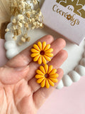 Pampilles APPOLINE rose doux ou jaune soleil - boucles d’oreilles interchangeables
