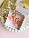 Pampilles PACO petit crabe strié corail - boucles d’oreilles interchangeables