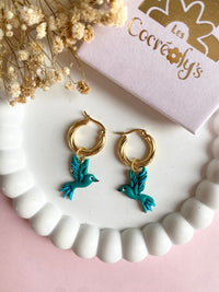 Pampilles ESMÉE petit colibri - boucles d’oreilles interchangeables