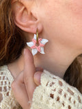 Pampilles DAPHNÉ étoile de mer réversibles couleur doré et coquillage - boucles d’oreilles interchangeables