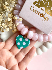 Charm's INAYA vert émeraude avec motif à pois rose doux - charm's interchangeables