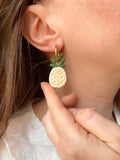 Pampilles ananas blanc doré SERENA - boucles d’oreilles interchangeables