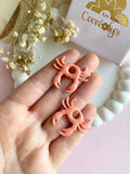Pampilles PACO petit crabe strié corail - boucles d’oreilles interchangeables