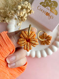 Pampilles MOLIE orange éclats doré - boucles d’oreilles interchangeables