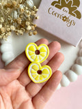 Pampilles ALYA réversibles citron jaune - boucles d’oreilles interchangeables