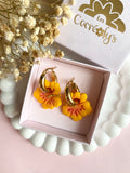 Pampilles PAULA hibiscus rouge ou jaune - boucles d’oreilles interchangeables