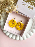 Pampilles BAHLIA jaune mangue ou vert tropical - boucles d’oreilles interchangeables