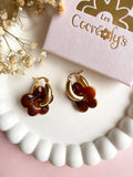 Pampilles FLORALIE tortoise - boucles d’oreilles interchangeables