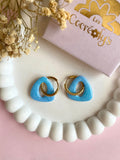 Pampilles AMBRE rose ou bleu PAILLETÉES - boucles d’oreilles interchangeables