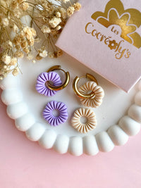 Pampilles MANOLA lilas ou beige - boucles d’oreilles interchangeables