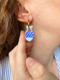Pampilles RAFAEL petit poisson bleu dragée et bleu nacré - boucles d’oreilles interchangeables