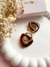 Pampilles AMBRE tortoise - boucles d’oreilles interchangeables