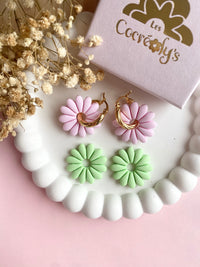 Pampilles APPOLINE rose pétale ou amande douce - boucles d’oreilles interchangeables