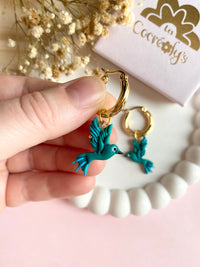 Pampilles ESMÉE petit colibri - boucles d’oreilles interchangeables
