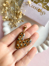 Charm's ASTRID coeur marron léopard pailleté - charm's interchangeables
