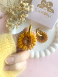 Pampilles AXELLE tournesol - boucles d’oreilles interchangeables