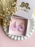 Pampilles APPOLINE rose pétale ou amande douce - boucles d’oreilles interchangeables