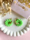 Pampilles APPOLINE rose fluo ou vert fluo - boucles d’oreilles interchangeables