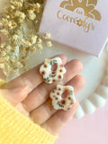 Pampilles LIZIE motif fleuri tournesol - boucles d’oreilles interchangeables