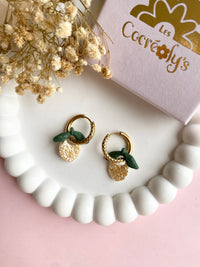 Pampilles mini citron blanc doré SERENA - boucles d’oreilles interchangeables