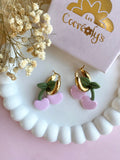 Pampilles cerise rose SERENA - boucles d’oreilles interchangeables