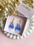 Pampilles RAFAEL petit poisson bleu dragée et bleu nacré - boucles d’oreilles interchangeables