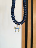 Charm's PACO petit crabe motifs fleuris bleu doré - charm's interchangeables