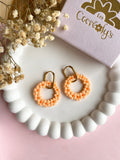 Pampilles ROSALIE pêche et mandarine - boucles d’oreilles interchangeables