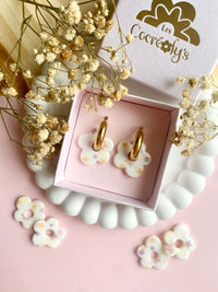 Pampilles FLORALIE réversibles fleuris pastels - boucles d’oreilles interchangeables