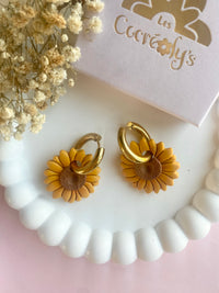 Pampilles AXELLE tournesol - boucles d’oreilles interchangeables