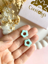 Pampilles FLORETTE couleur menthe - boucles d’oreilles interchangeables