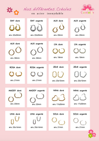 Créoles pour Pampilles interchangeable - boucles d’oreilles modulables