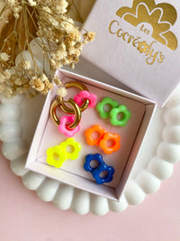 Pampilles FLORETTE fluo - boucles d’oreilles interchangeables