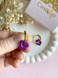 Pampilles FLORETTE métallisées, réversibles - boucles d’oreilles interchangeables