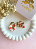 Pampilles AMBRE beige effet sable chaud motifs étoiles de mer corail - boucles d’oreilles interchangeables