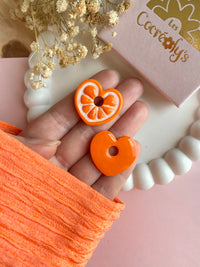 Pampilles ALYA réversibles orange - boucles d’oreilles interchangeables